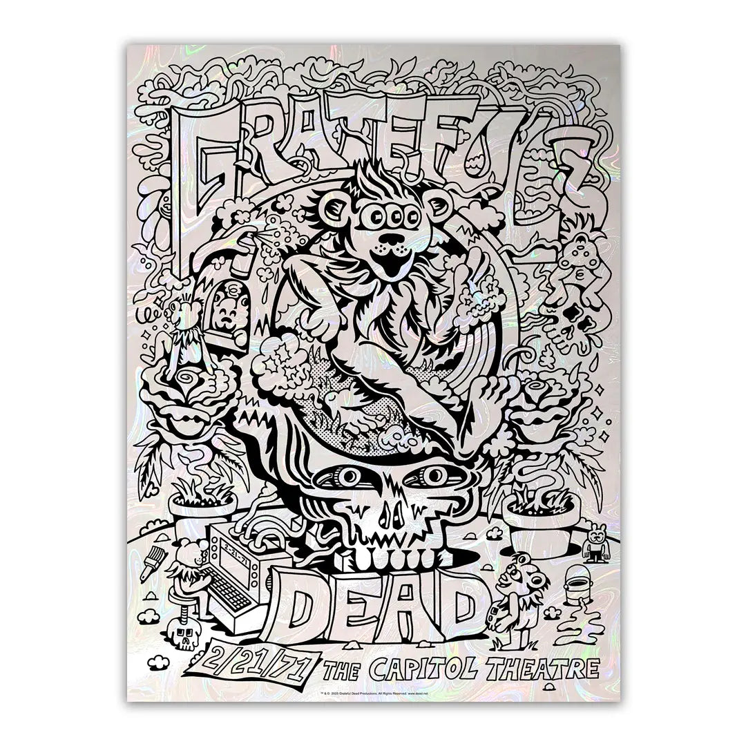 Grateful Dead エディション2　10体/10 ひとつオマケ Grateful Dead (2/21/1971) Lava Foil Edition Poster by Killer Acid