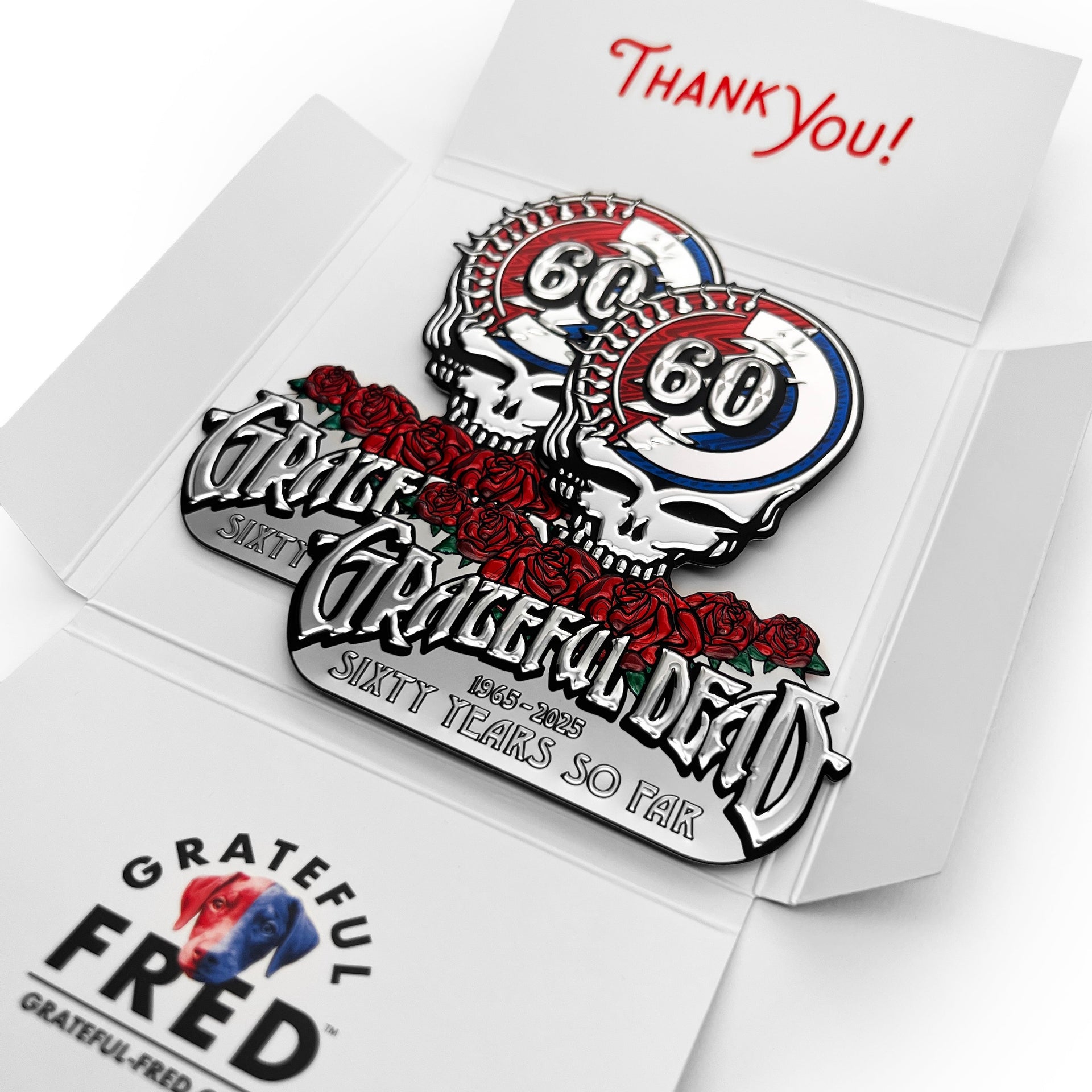 Grateful Dead 60 Metal Sticker (2-Pack)
