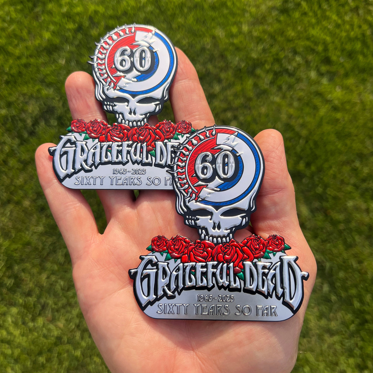 Grateful Dead 60 Metal Sticker (2-Pack)