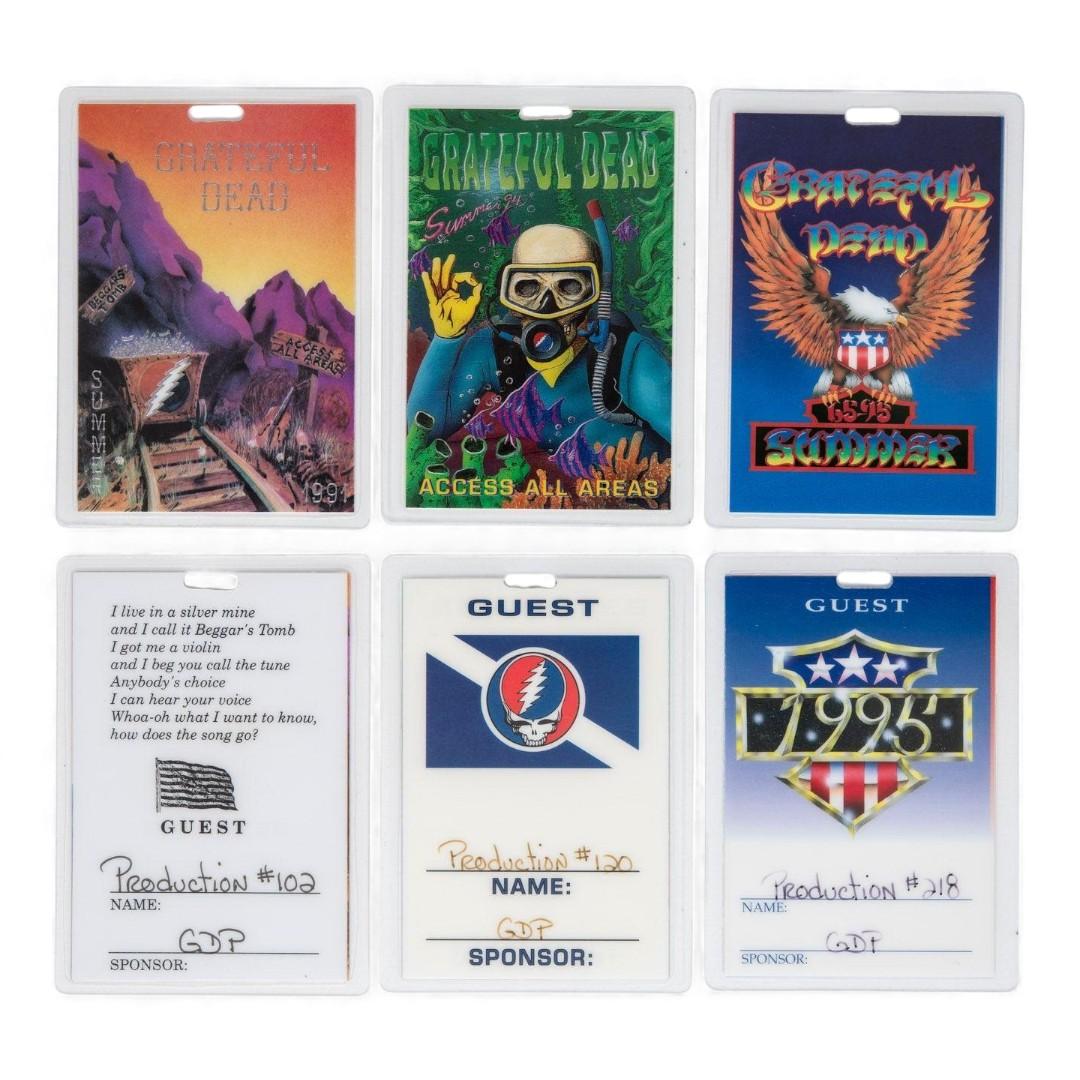 Grateful Dead Backstage Laminates (Summer 1991, 1994 & 1995) from Robbie Taylor