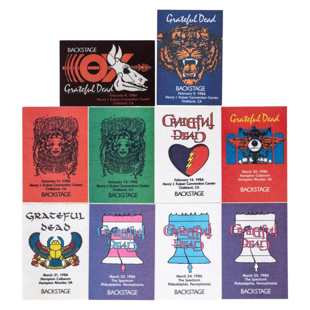 Grateful Dead Backstage Passes (02/08/1986 - 03/25/1986) from Robbie Taylor