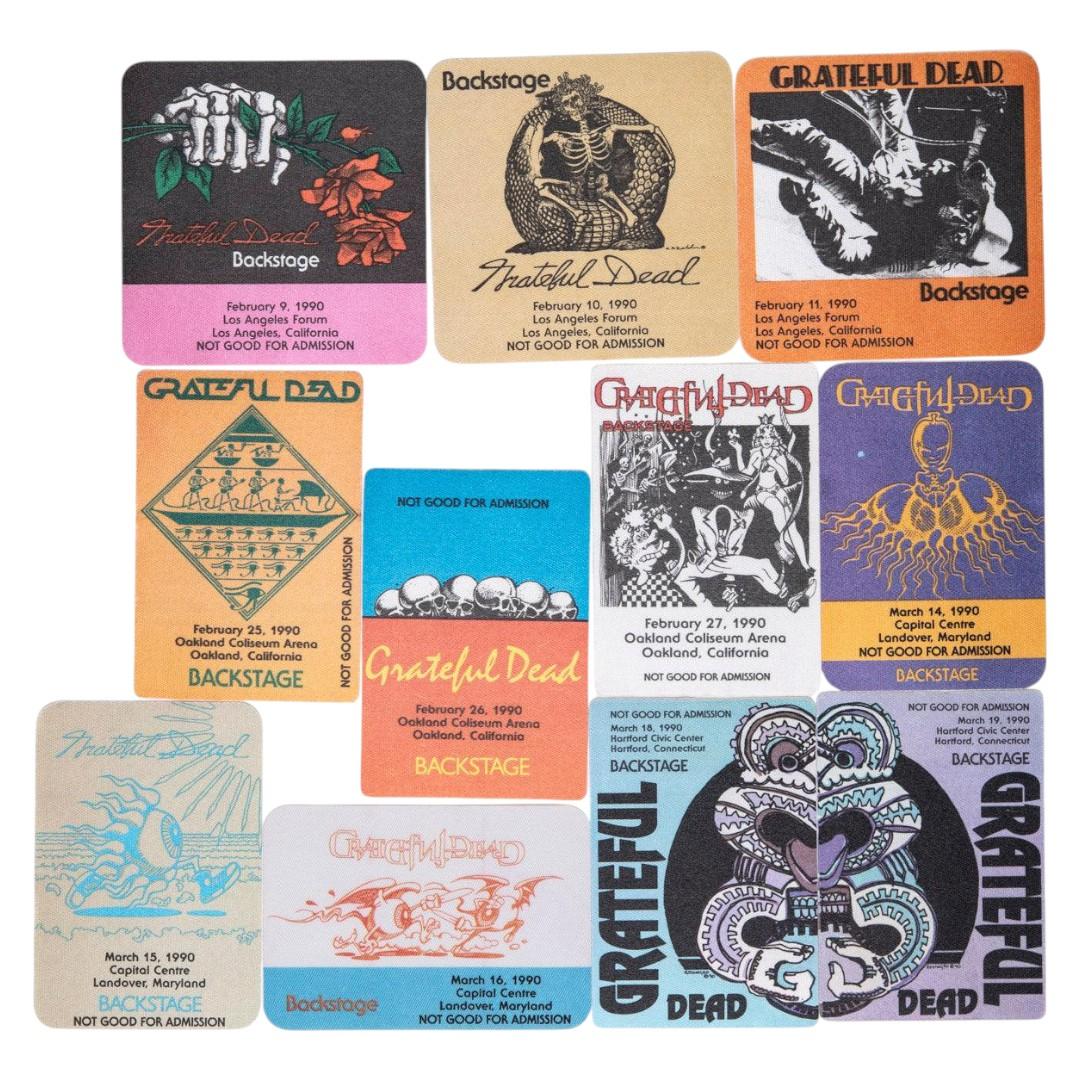 Grateful Dead Backstage Passes (02/09/1990 - 03/19/1990) from Robbie Taylor
