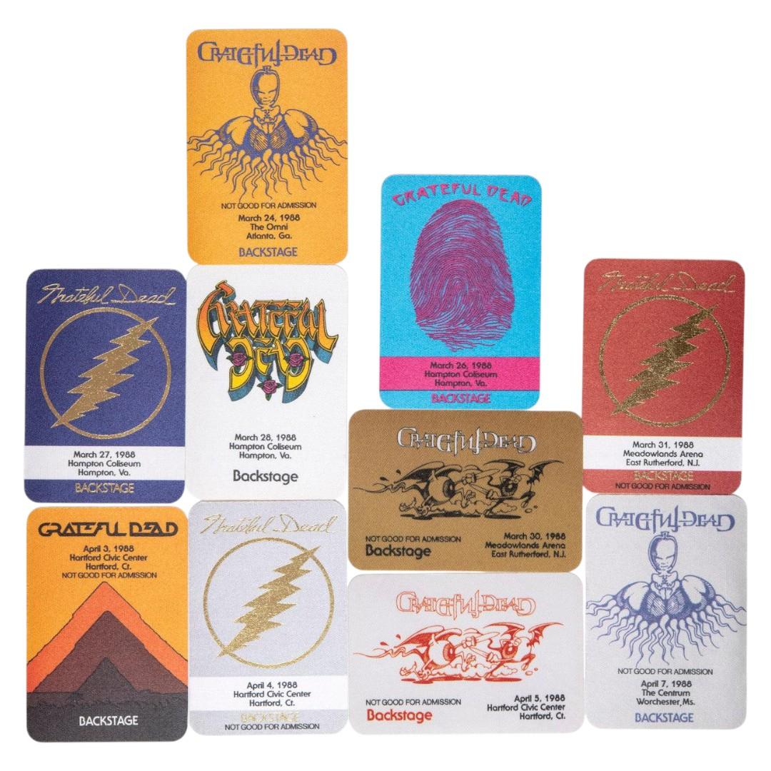 Grateful Dead Backstage Passes (03/24/1988 - 04/07/1988) from Robbie Taylor