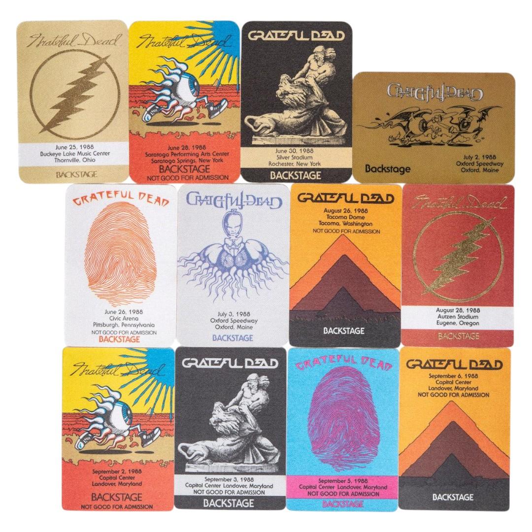 Grateful Dead Backstage Passes (06/25/1988 - 09/06/1988) from Robbie Taylor