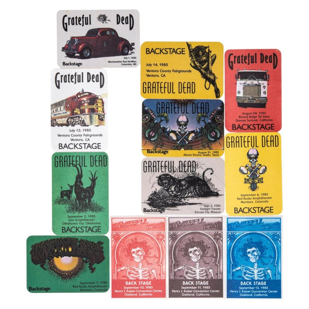 Grateful Dead Backstage Passes (07/01/1985 - 09/12/1985) from Robbie Taylor