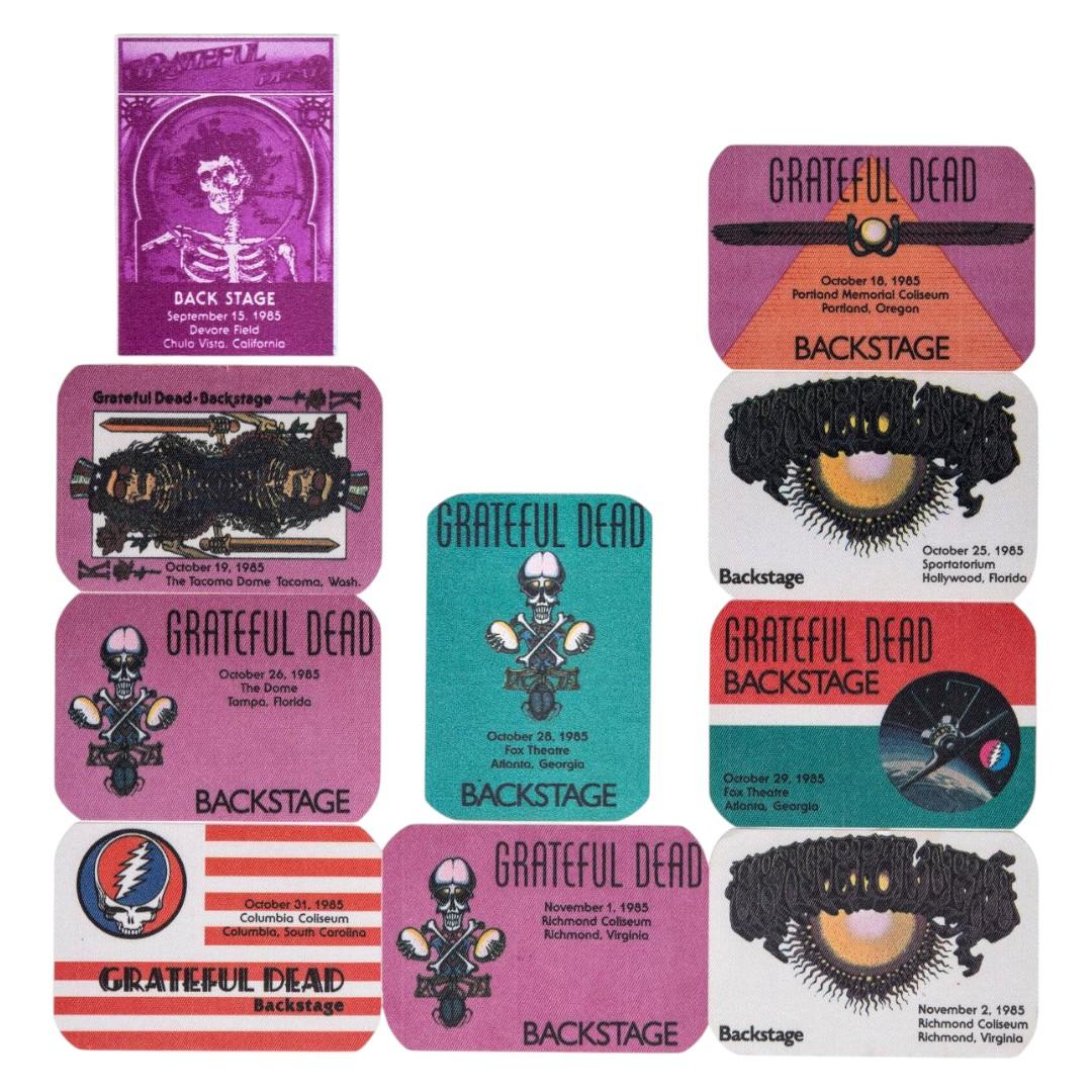 Grateful Dead Backstage Passes (09/15/1985 - 11/02/1985) from Robbie Taylor
