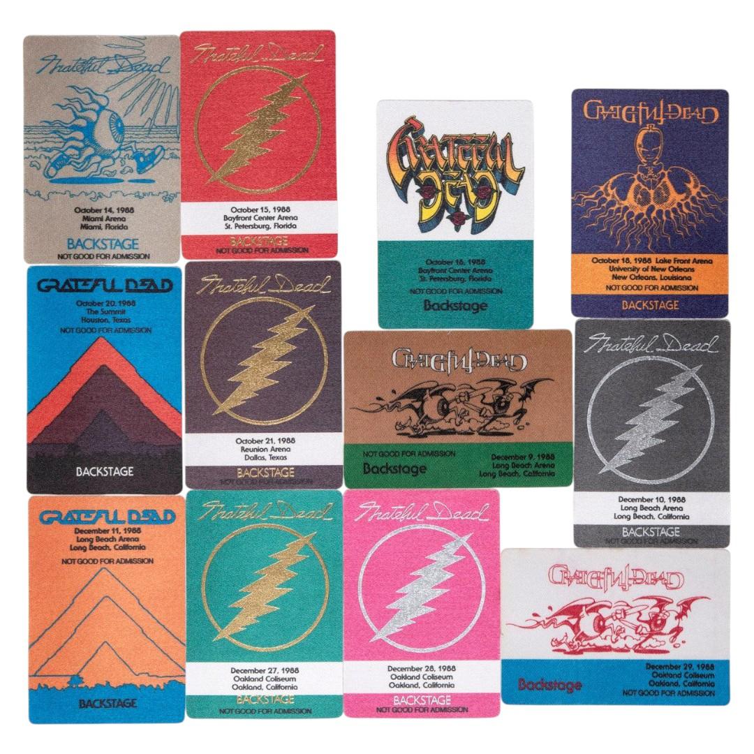 Grateful Dead Backstage Passes (10/14/1988 - 12/29/1988) from Robbie Taylor