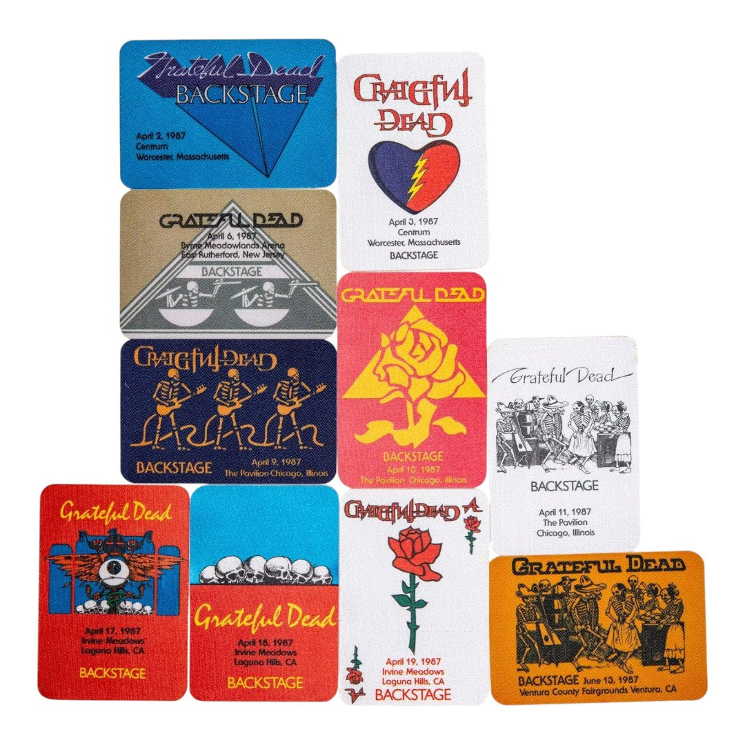 Grateful Dead Backstage Passes (4/02/1987 – 6/13/1987) from Robbie Taylor