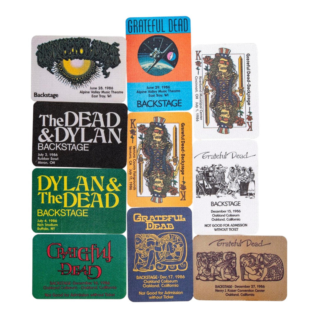 Grateful Dead Backstage Passes (6/28/1986 – 12/27/1986) from Robbie Taylor