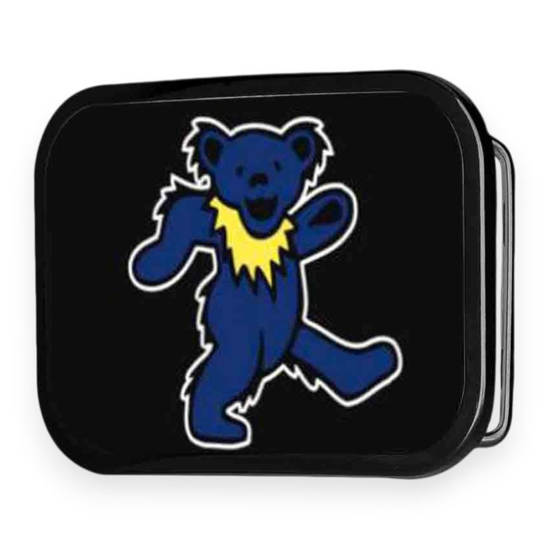 Grateful Dead Belt Buckle | Blue Dancing Bear – Black