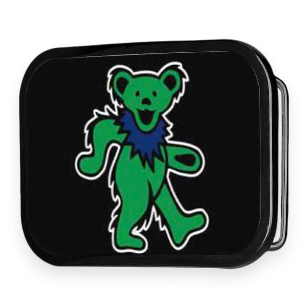 Grateful Dead Belt Buckle | Green Dancing Bear – Black