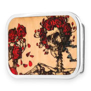 Grateful Dead Belt Buckle | Natural Wood Skull & Roses - Matte
