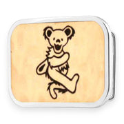 Grateful Dead Belt Buckle | Natural/Black Wood Dancing Bear – Matte