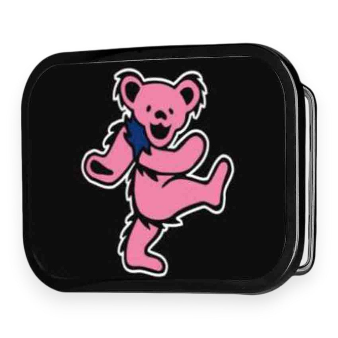 Grateful Dead Belt Buckle | Pink Dancing Bear – Black