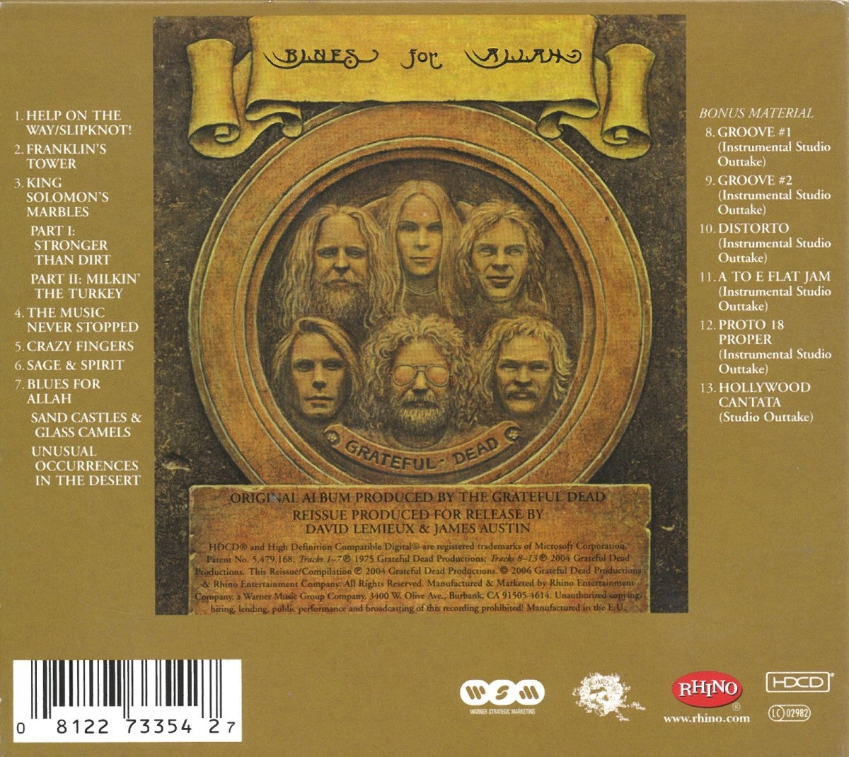 Grateful Dead – Blues For Allah: Expanded & Remastered (Digipak CD) - Detail
