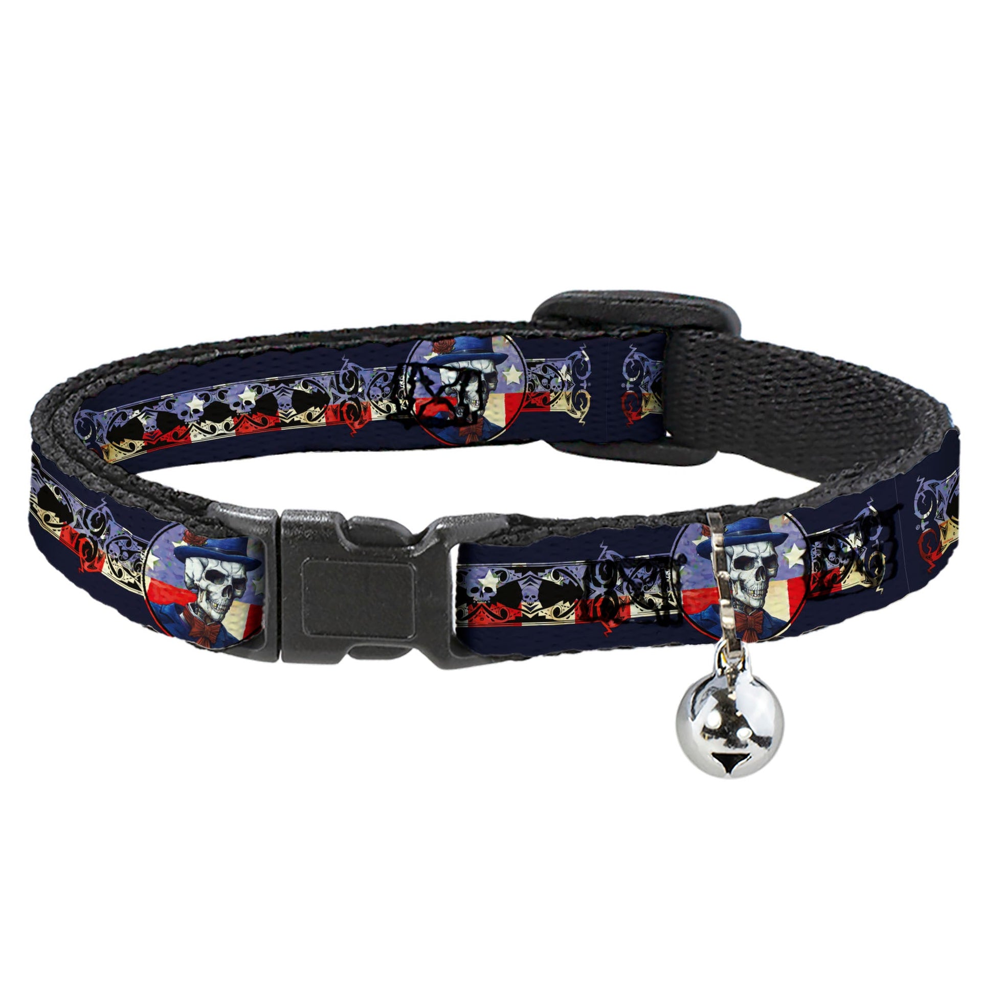 Grateful Dead Breakaway Cat Collar | Dave's Picks Skeleton Art (with Bell)