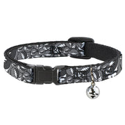 Grateful Dead Breakaway Cat Collar | Gray Steal Your Face Stacked