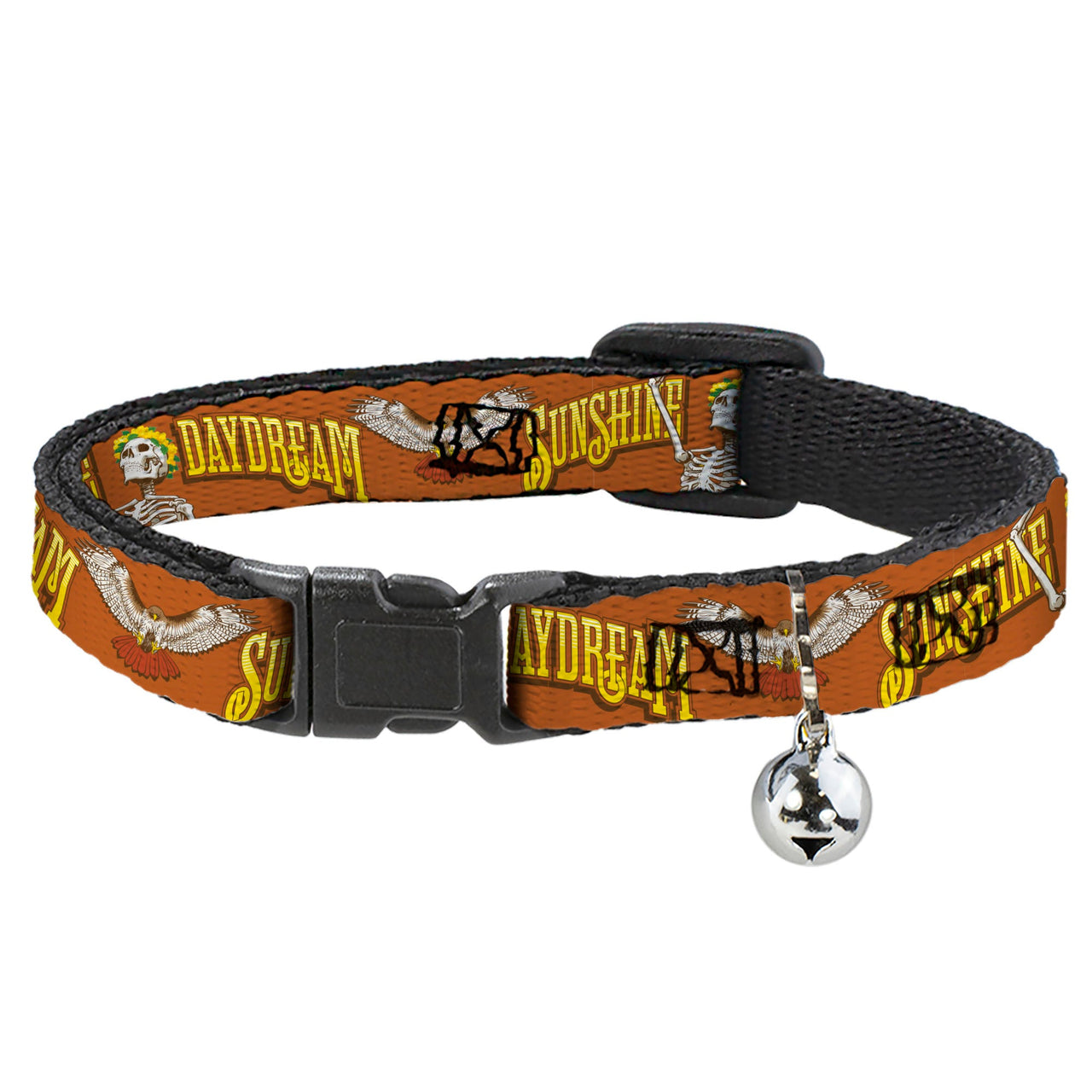Grateful Dead Breakaway Cat Collar | Orange Sunshine Daydream (with Bell)