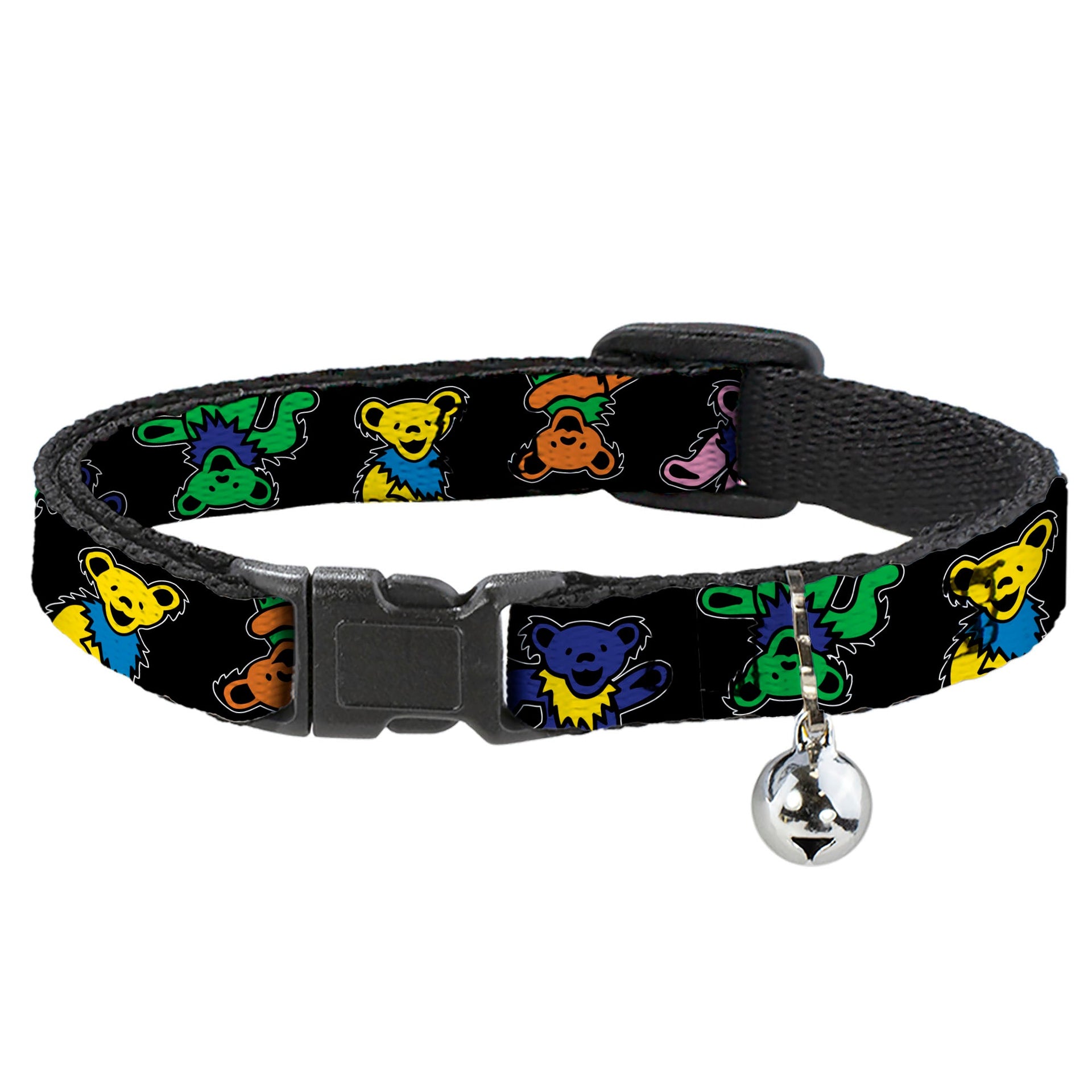 Grateful Dead Breakaway Cat Collar | Rainbow Dancing Bears (with Bell)