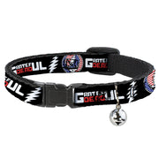 Grateful Dead Breakaway Cat Collar | Stars & Stripes + Text (with Bell)