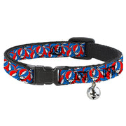 Grateful Dead Breakaway Cat Collar | Steal Your Face Stacked (with Bell)