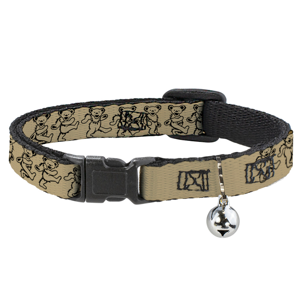 Grateful Dead Breakaway Cat Collar | Tan/Black Dancing Bears