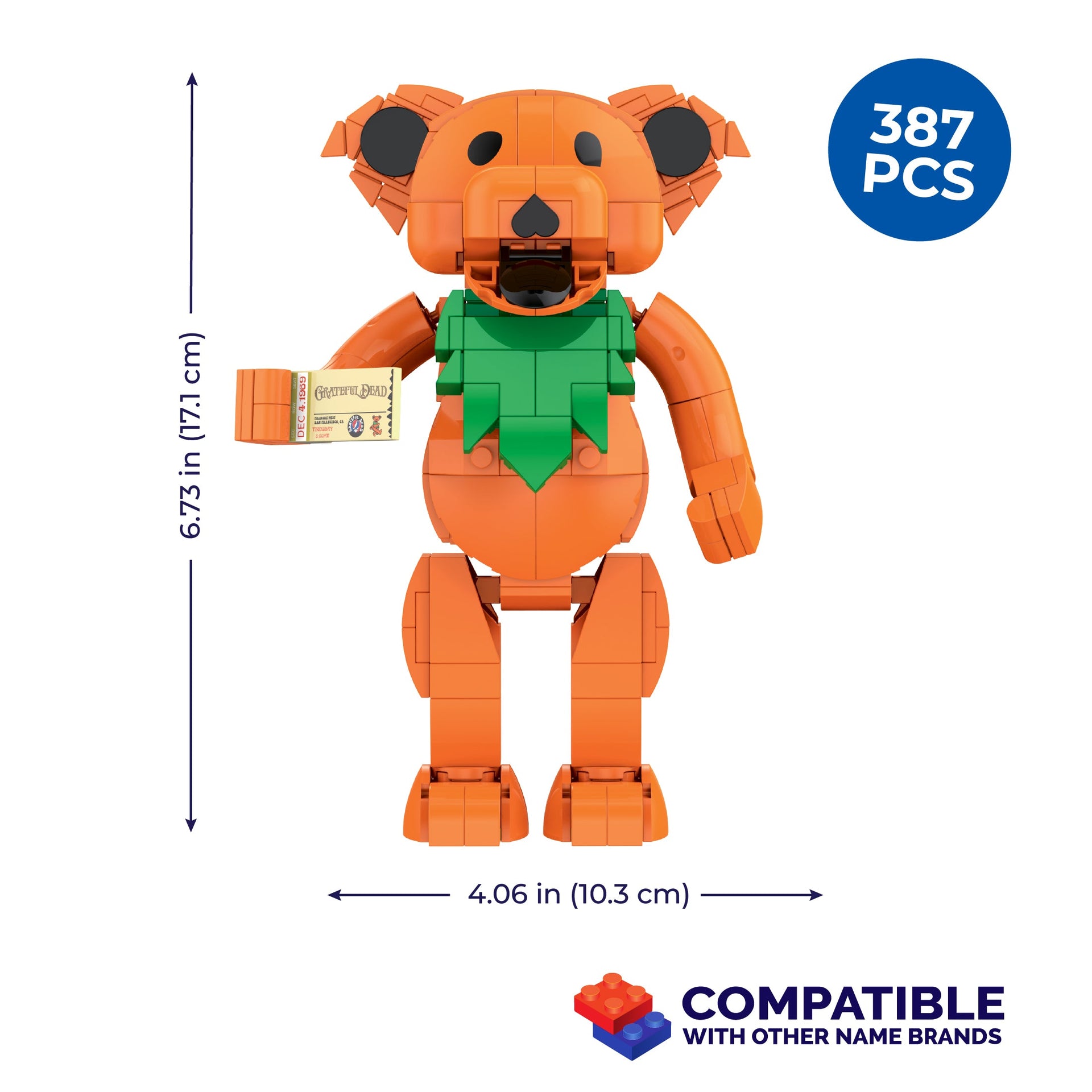 Grateful Dead Dancing Bear Brick Set | Ashbury Orange