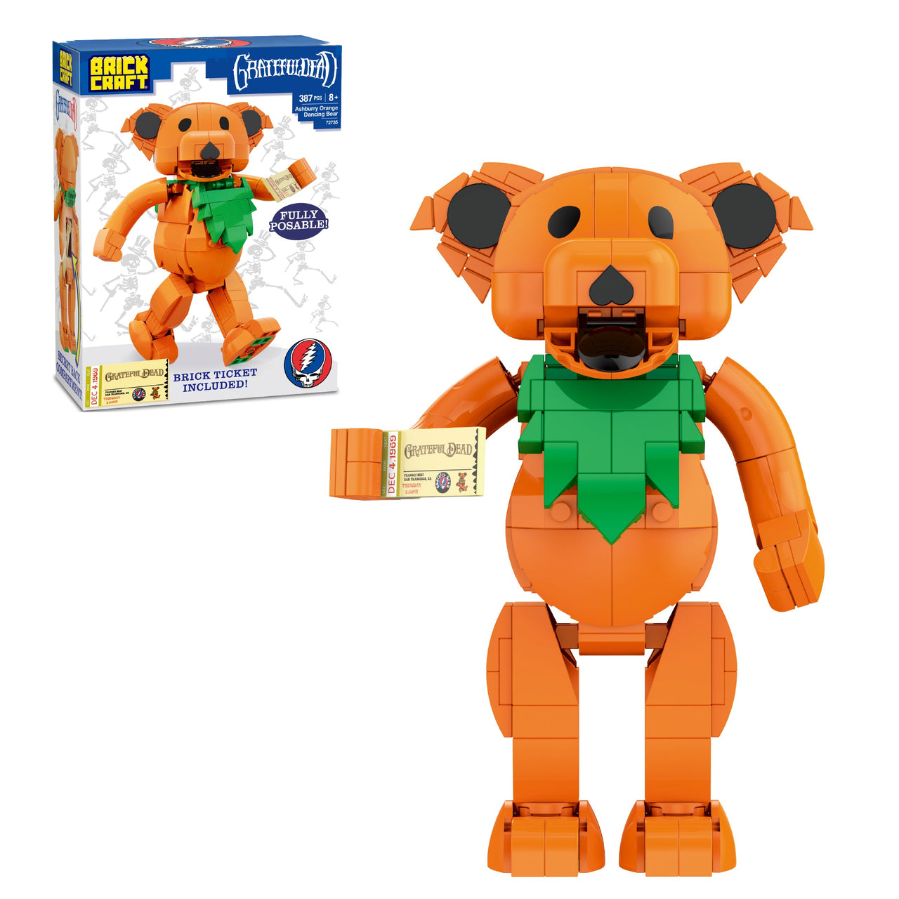 Grateful Dead Dancing Bear Brick Set | Ashbury Orange