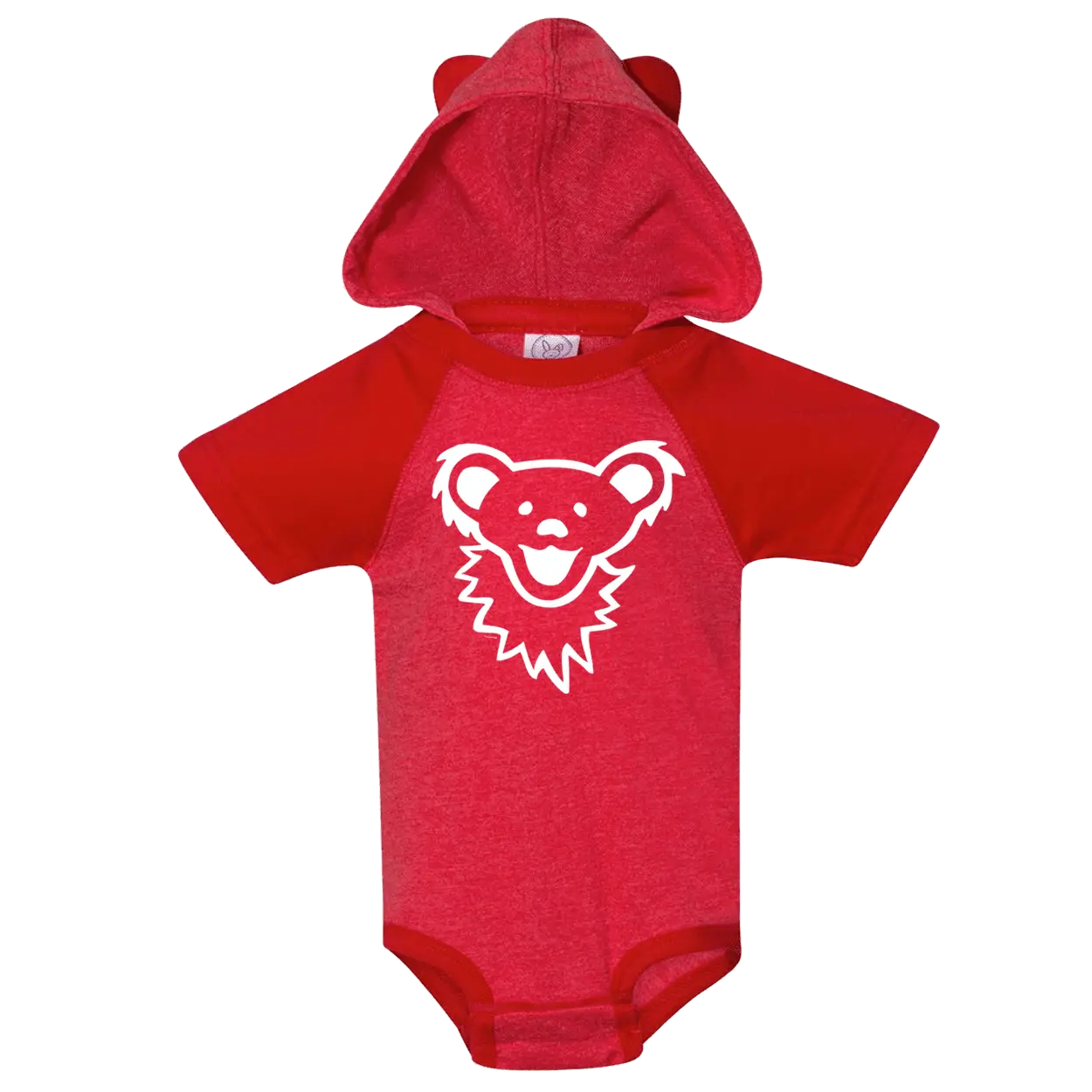 Grateful Dead Dancing Bear Face Hooded Baby Onesie