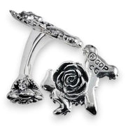 Grateful Dead Dancing Bear Sterling Silver Cufflinks - Back