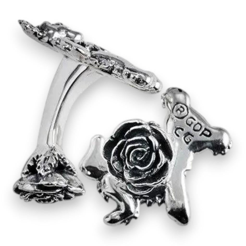 Grateful Dead Dancing Bear Sterling Silver Cufflinks - Back