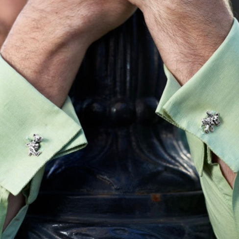 Grateful Dead Dancing Bear Sterling Silver Cufflinks