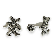 Grateful Dead Dancing Bear Sterling Silver Cufflinks - Front