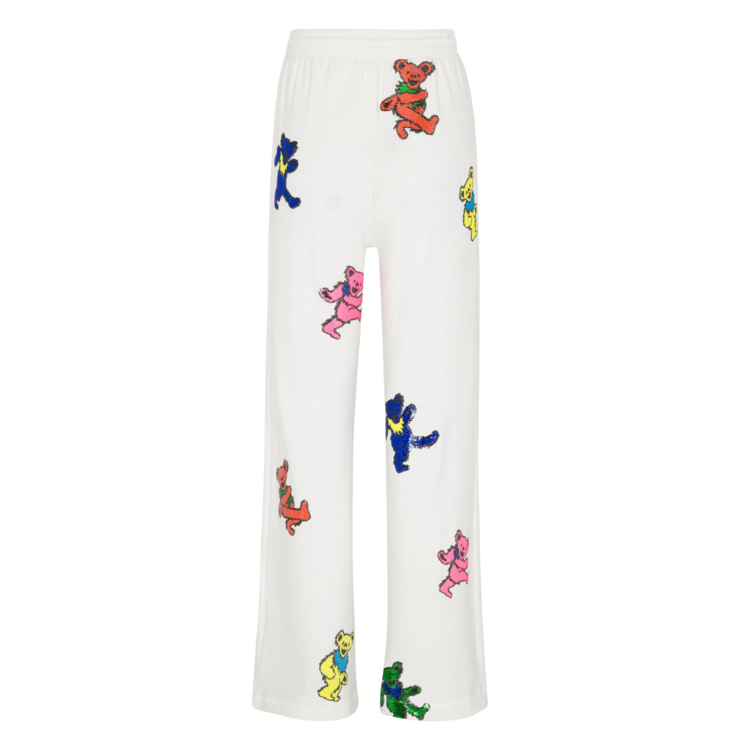 Grateful Dead Dancing Bears Sequin Lounge Pants - White