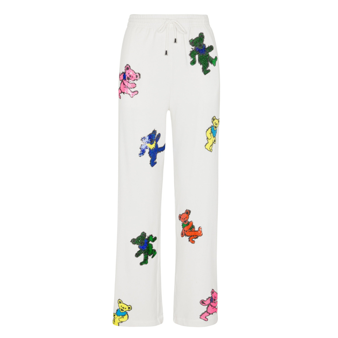 Grateful Dead Dancing Bears Sequin Lounge Pants - White