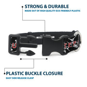 Grateful Dead Dog Collar | Black Text + Dancing Skeletons