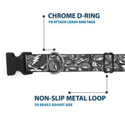 Grateful Dead Dog Collar | Gray Steal Your Face Stacked