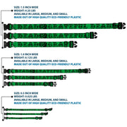 Grateful Dead Dog Collar | Green/Black Text + Skull & Roses