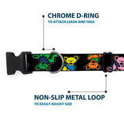 Grateful Dead Dog Collar | Rainbow Dancing Bears (Large Pattern)