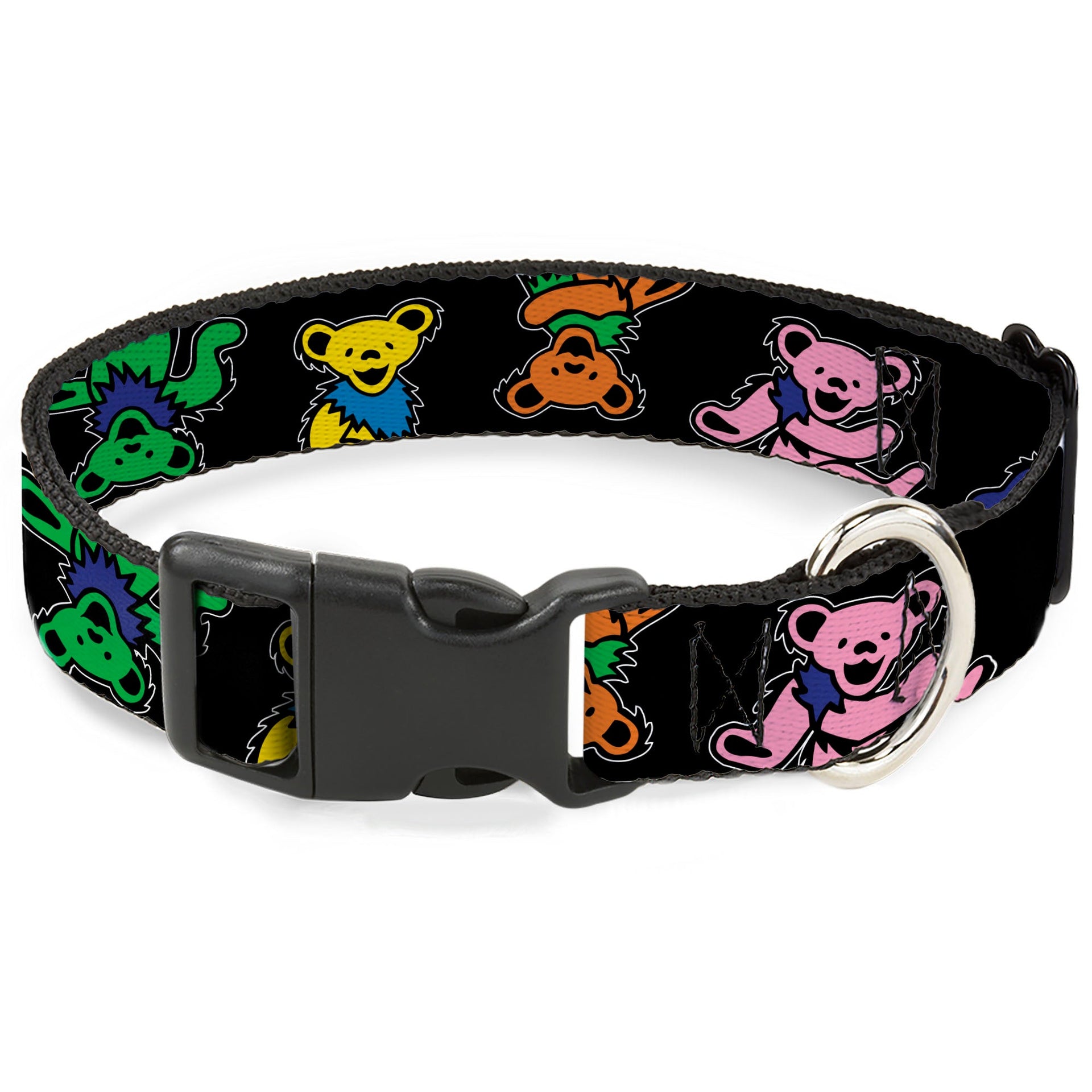 Grateful Dead Dog Collar | Rainbow Dancing Bears (Large Pattern)