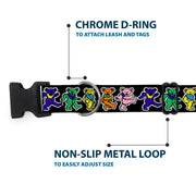 Grateful Dead Dog Collar | Rainbow Dancing Bears (Small Pattern)