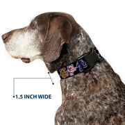 Grateful Dead Dog Collar | Rainbow Dancing Bears (Small Pattern)