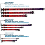 Grateful Dead Dog Collar | Rainbow Fade Text + Skull & Roses