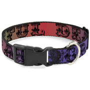 Grateful Dead Dog Collar | Rainbow Fade Text + Skull & Roses