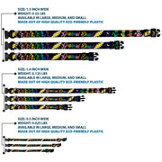 Grateful Dead Dog Collar | Rainbow Script Text with Dancing Bears + Skeletons