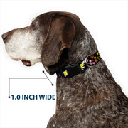 Grateful Dead Dog Collar | Rainbow Script Text with Dancing Bears + Skeletons