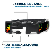 Grateful Dead Dog Collar | Rasta Steal Your Face + Lightning Bolts