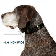 Grateful Dead Dog Collar | Rasta Steal Your Face + Lightning Bolts