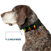 Grateful Dead Dog Collar | Rasta Steal Your Face + Lightning Bolts