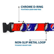 Grateful Dead Dog Collar | Steal Your Face + Large Lightning Bolt